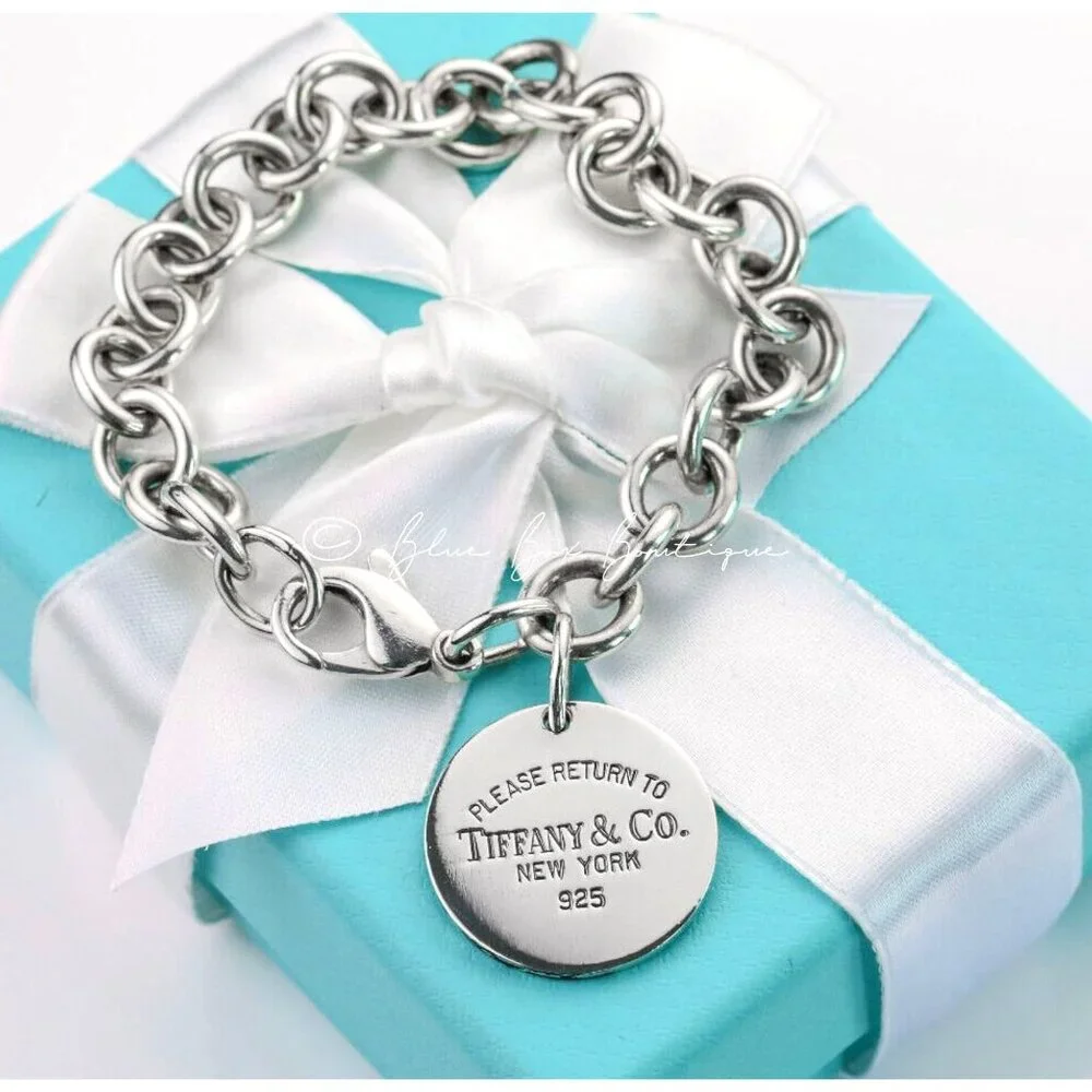 Tiffany & Co. Return to Tiffany Sterling Silver Round Circle Charm Bracelet - Picture 5 of 6